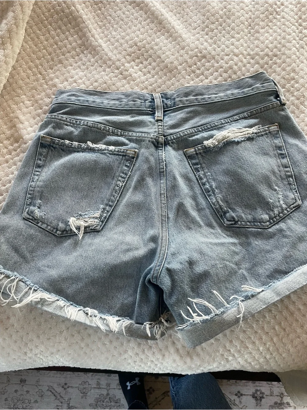 Agolde Parker long jean shorts with cuff